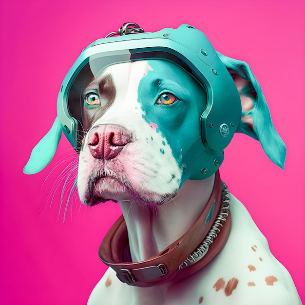 Cyberpunk Dog portrait funny anthropomorphic animals