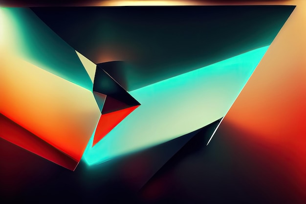 Cyberpunk dynamic scifi tech abstract minimal geometric trendy background 3D digital illustration