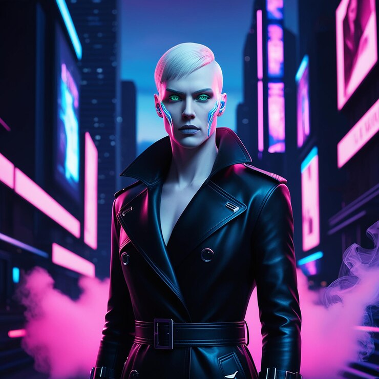 Foto cyberpunk esthetisch portretconcept