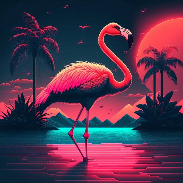 Cyberpunk-flamingo