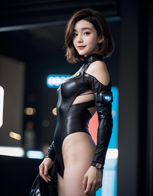 Cyberpunk futuristic girl