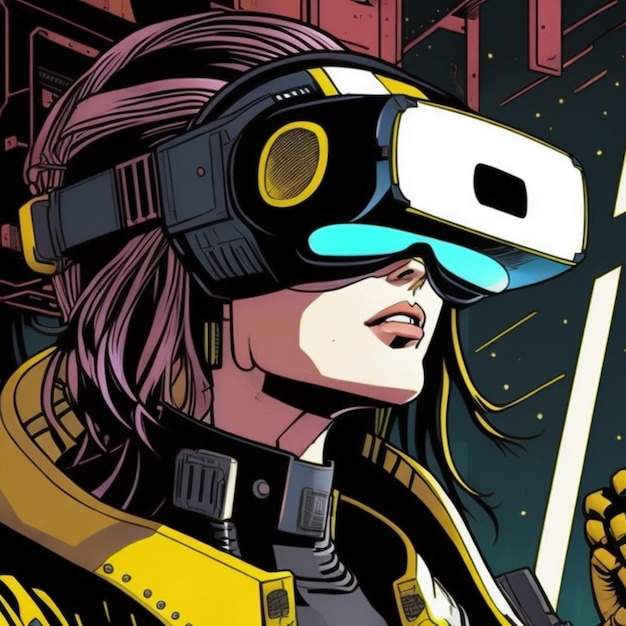 Cyberpunk futuristische metaverse die virtual reality ervaart