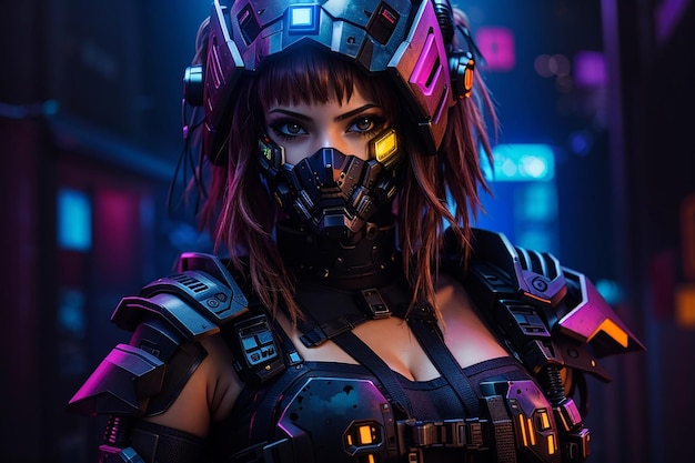 cyberpunk girl beatiful fullarmored from 3030