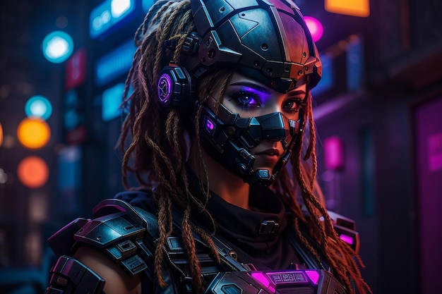 cyberpunk girl beatiful fullarmored from 3030