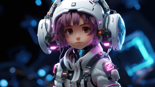 Cyberpunk girl Fantasy concept Illustration painting Generative AI