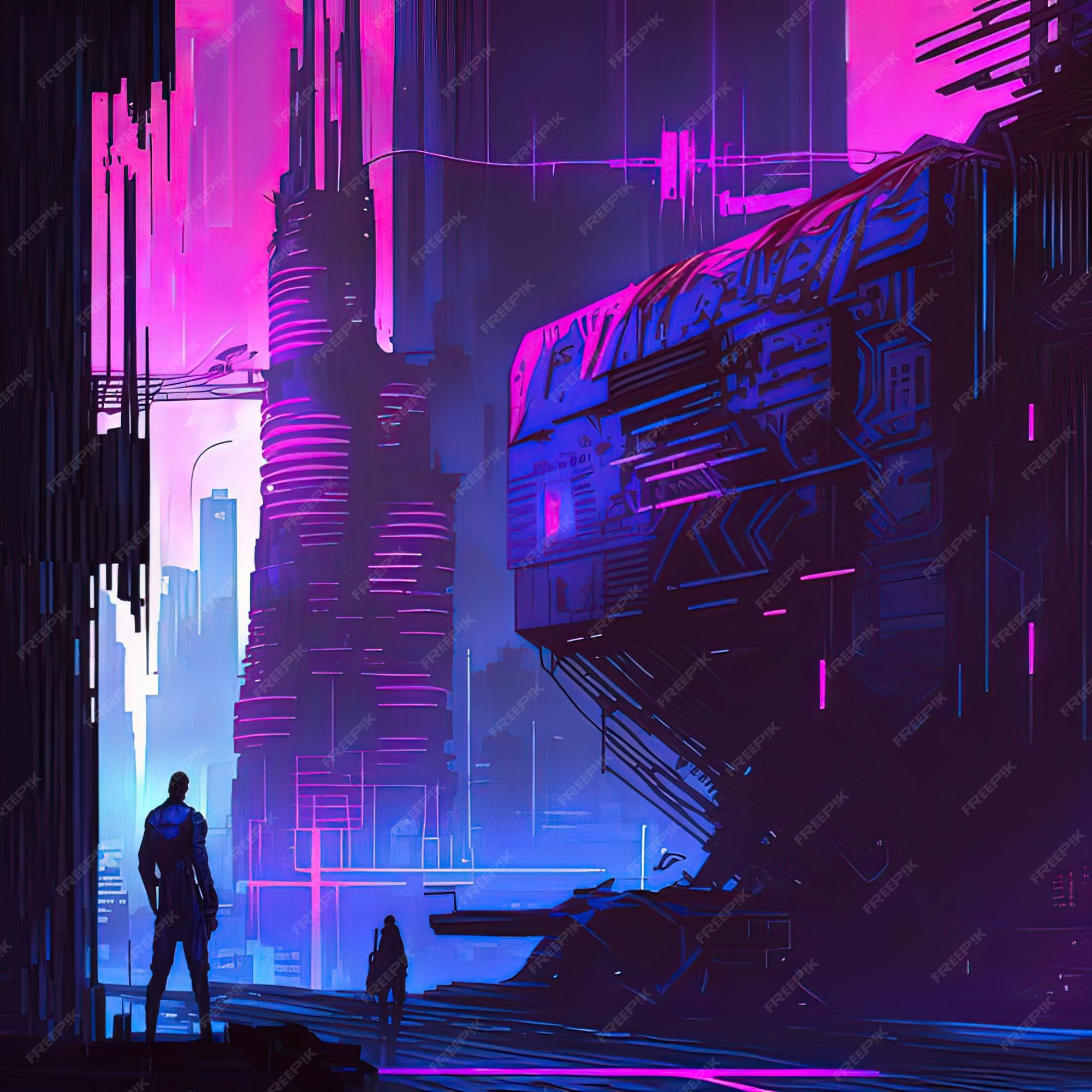 Premium Photo  Cyberpunk industrial abstract future wallpaper futuristic  concept pink evening urban landscape 3d illustration