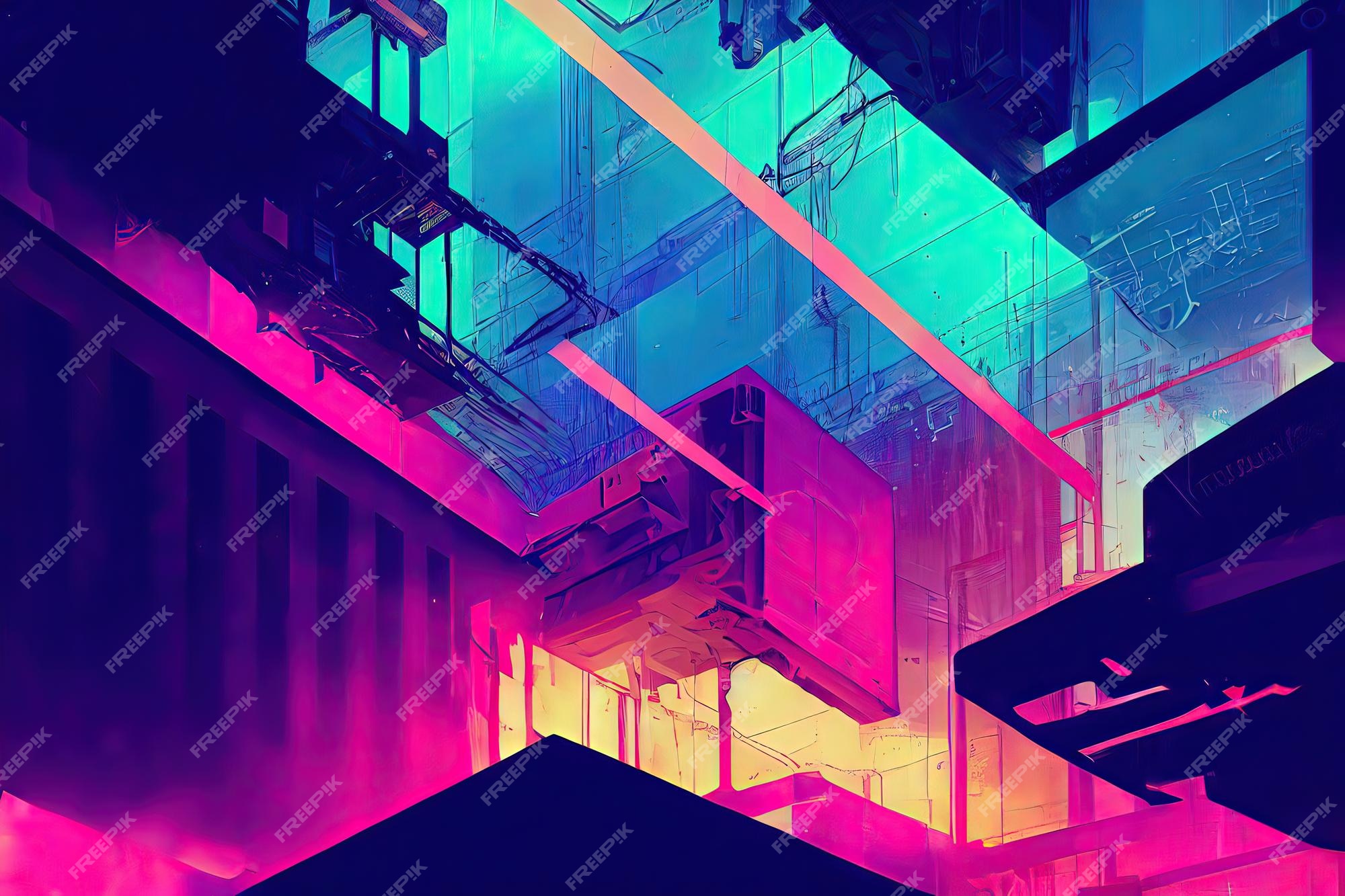 Premium Photo  Cyberpunk industrial abstract future wallpaper