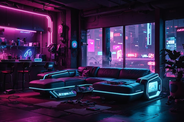 Cyberpunk Living Room