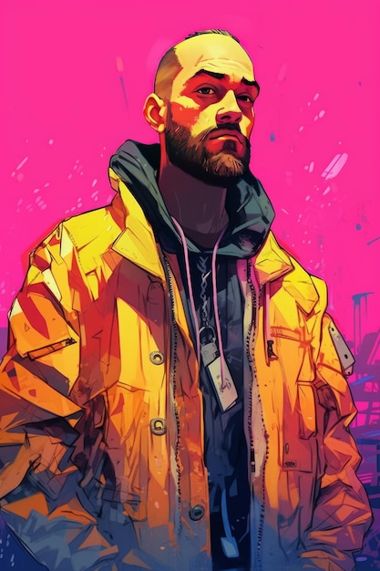 Cyberpunk man behang