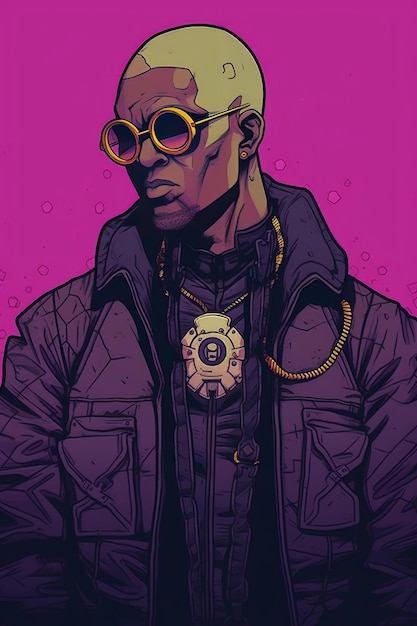 Cyberpunk man behang