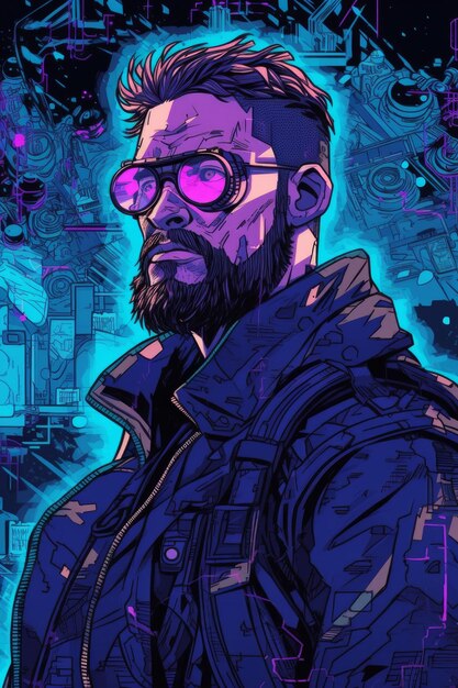 Cyberpunk man wallpaper