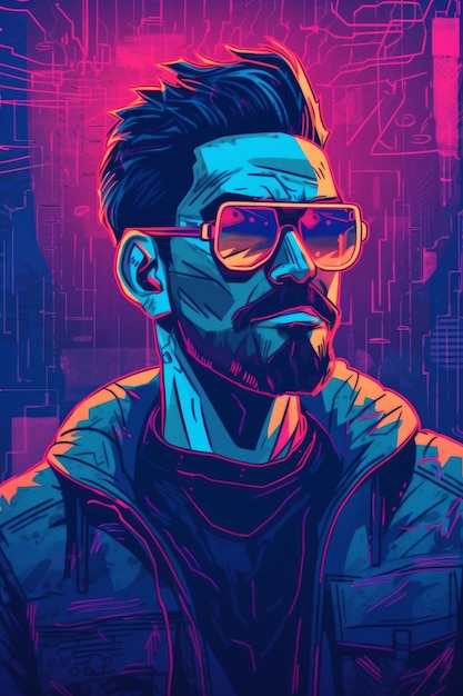 Cyberpunk man wallpaper