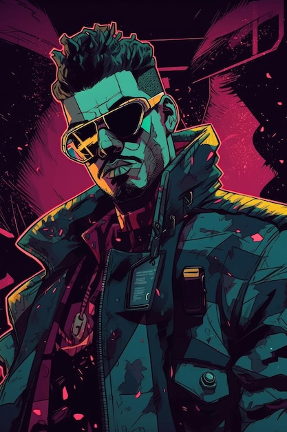 Cyberpunk man wallpaper