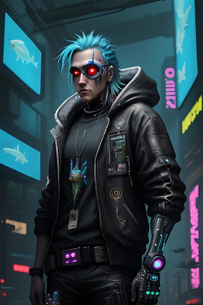 A cyberpunk man