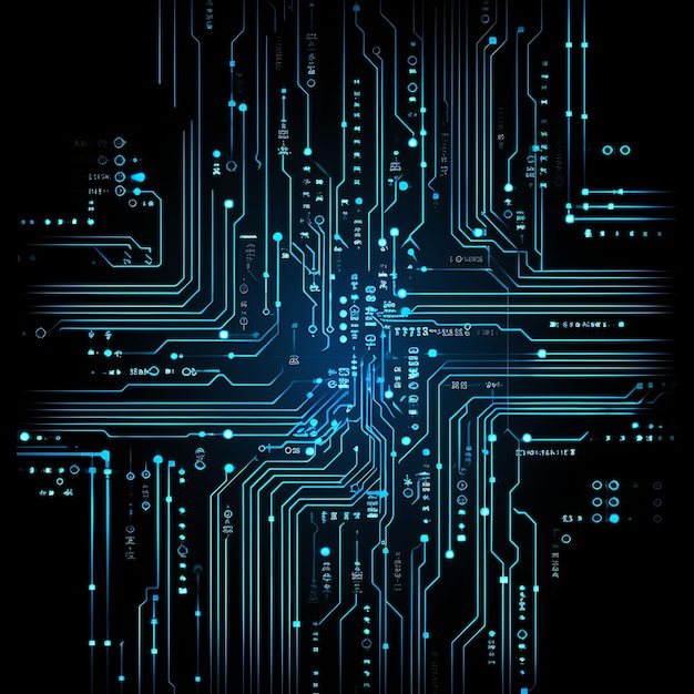 Photo cyberpunk matrix style lines hacker symbols electric blue ch y2k shapes neon transparent light art