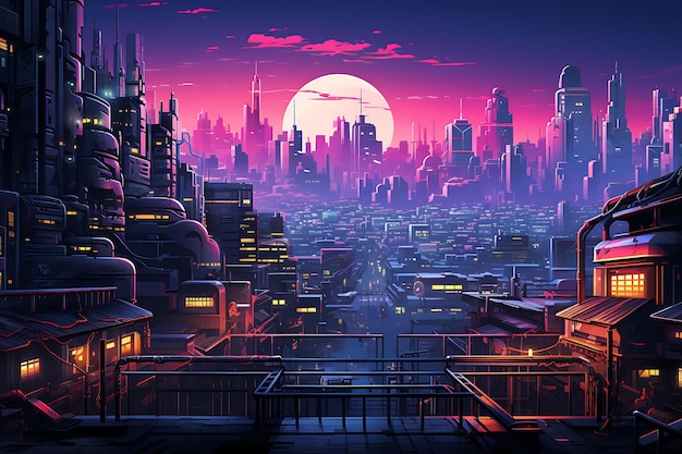 Cyberpunk megacity immerse yourself in a cyberpunk megacity digital concept art landscape concept