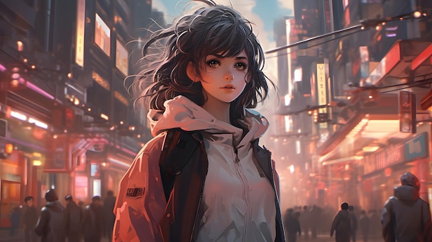 Cyberpunk meisje anime