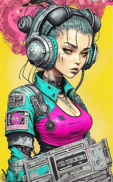 Cyberpunk meisje.