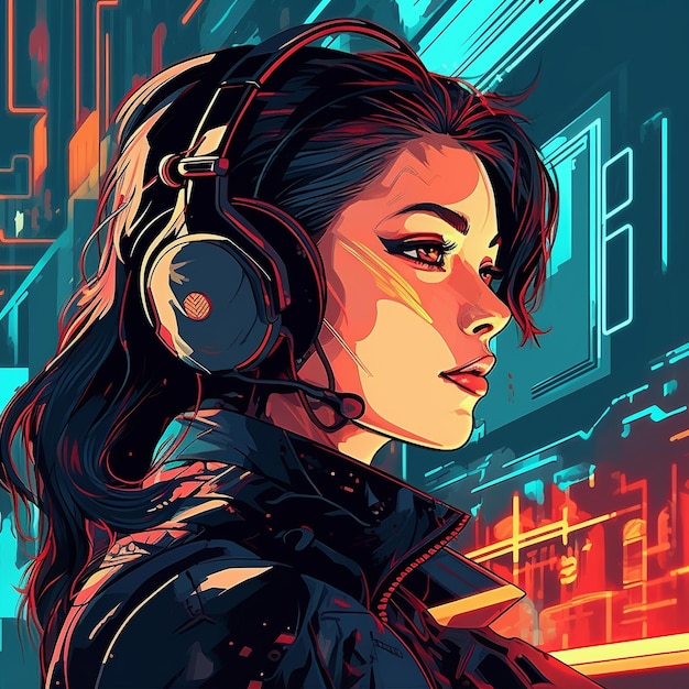 Cyberpunk meisje .