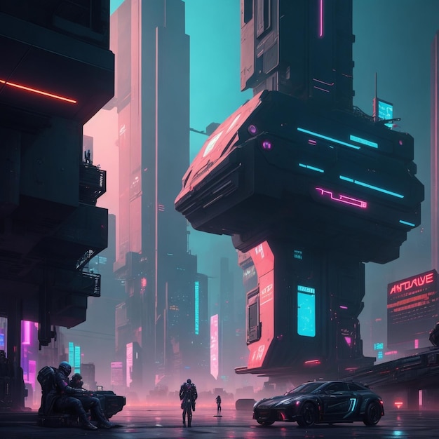 cyberpunk metaverse city