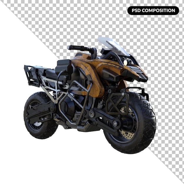 Photo cyberpunk motorcycle isolated 3d rendering