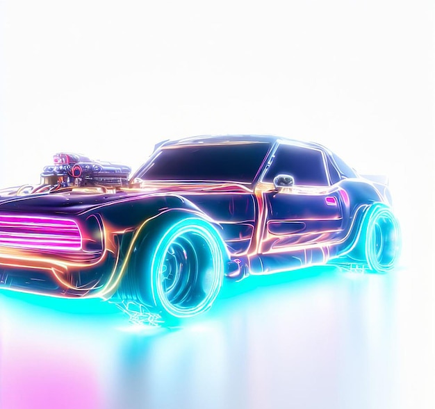 Cyberpunk muscle car icon emoji illustration picture smiley wallpaper background image usa