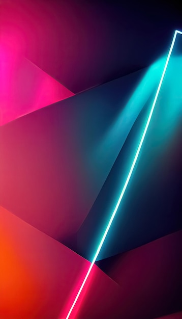 Cyberpunk neon colors scifi abstract minimal geometric trendy background 3D digital illustration