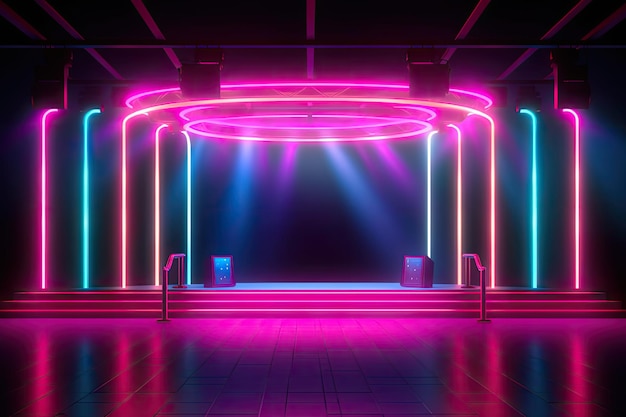 cyberpunk neon lights photo booth