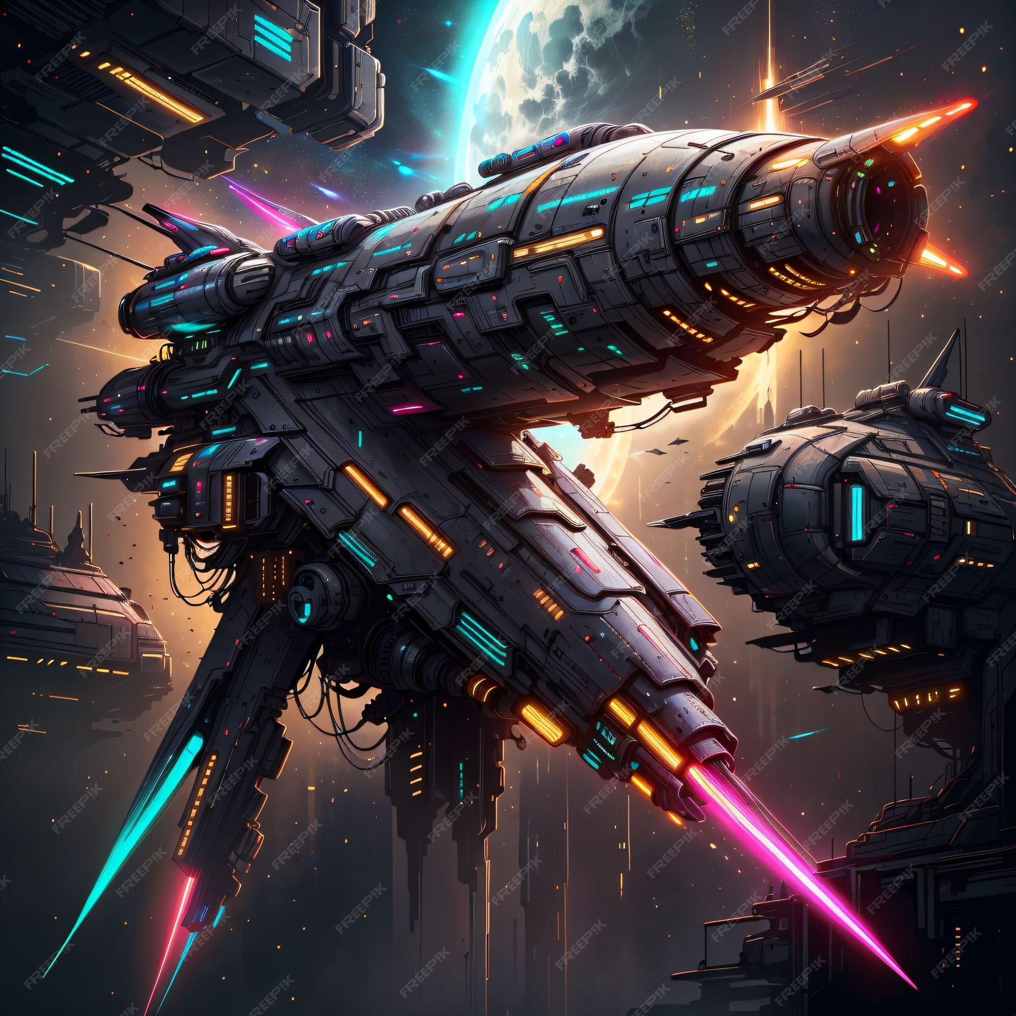 Premium AI Image | cyberpunk neon spaceship