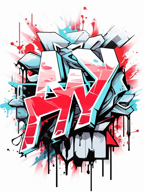 Photo cyberpunk new school graffiti spells out aye katari bl design for tshirt mug case