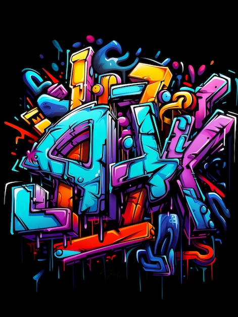 Cyberpunk nieuwe schoolgraffiti Spreuken AYE Katari bl-ontwerp voor t-shirtmokhoesje