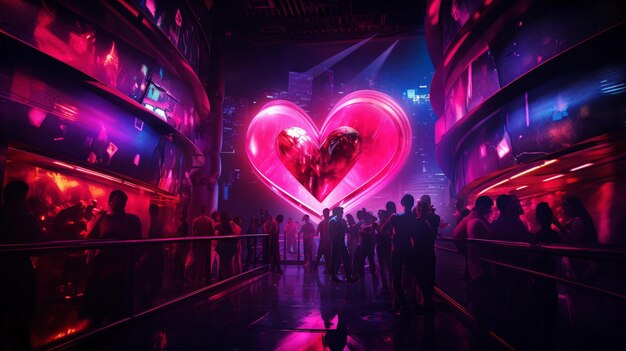 Photo cyberpunk nightclub neon energy urban futurism