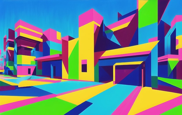 Киберпанк Плакат в стиле 80-х в стиле ретро неоновый футуристический пейзаж ночной город созданный искусственным интеллектом