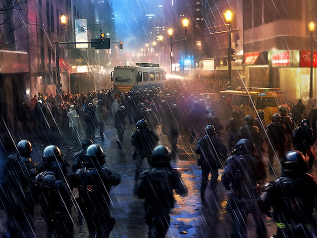 Cyberpunk Riot and Protest