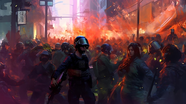 Cyberpunk Riot and Protest