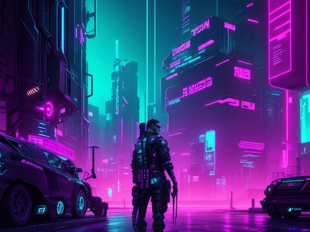 Cyberpunk sifi background