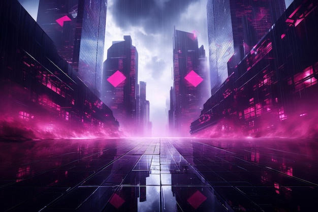 Photo cyberpunk skyscraper dreams game wallpaper photo