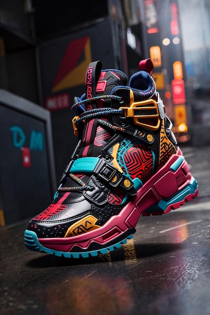 Foto fotografia del prodotto cyberpunk sneakers