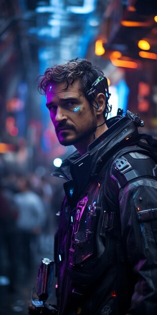 Foto soldato cyberpunk