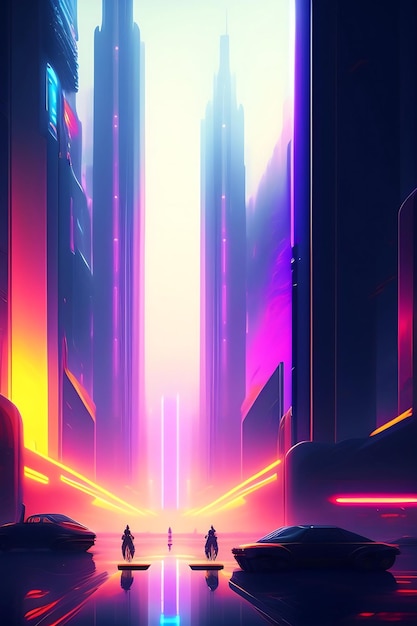 Premium AI Image  Cyberpunk Style Game Art Wallpaper Background