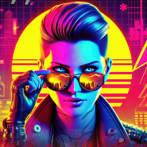 Foto ritratto di persona in stile cyberpunk