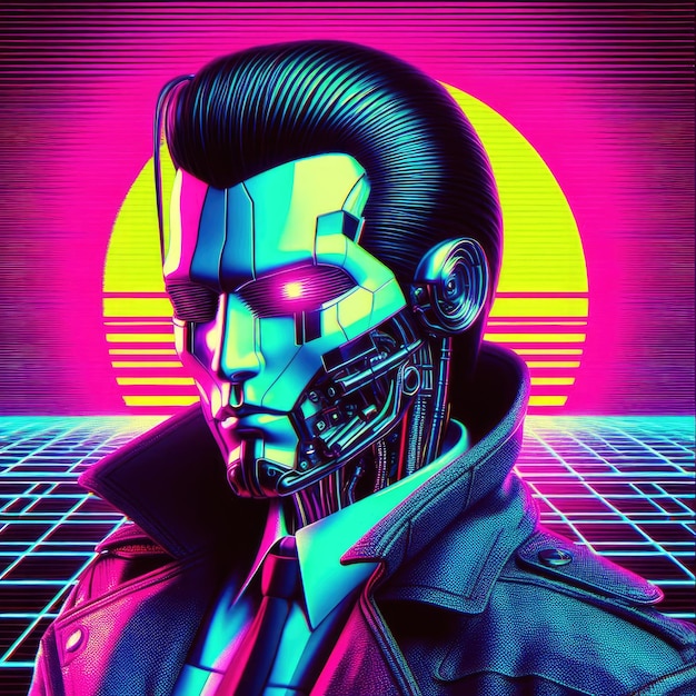 Photo cyberpunk style person portrait