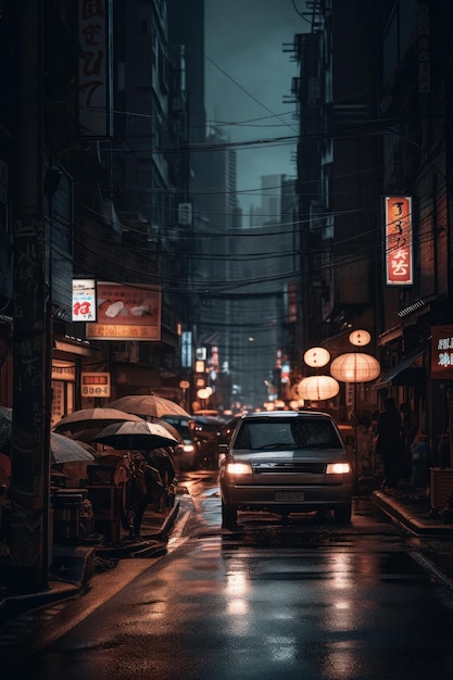 A cyberpunk tokyo view generative AI