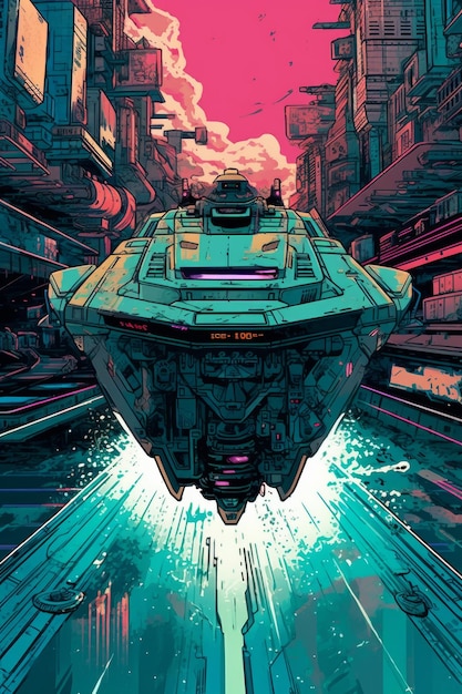 Cyberpunk vehicle moving high speed wallpaper