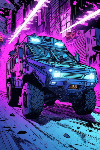 Cyberpunk vehicle moving high speed wallpaper