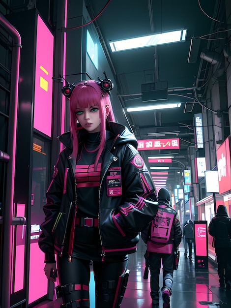 Photo cyberpunk woman