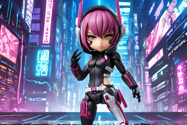 Cyberpunk women action poses detailed backgrounds masterpieces