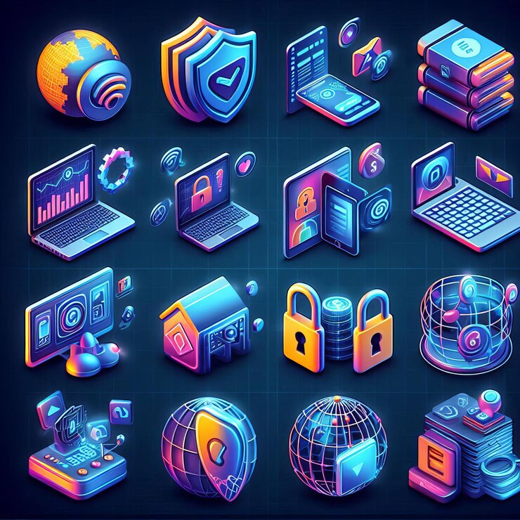 Photo cybersecurity 3d icon image