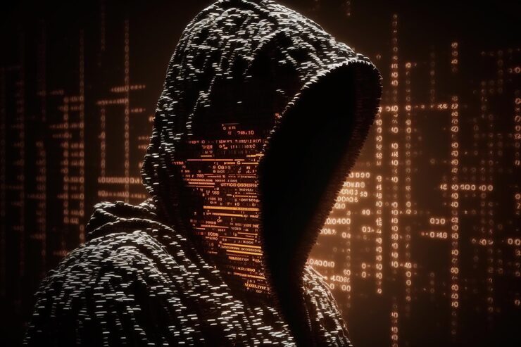 Photo cybersecurity computer hacker with hoodie vulnerability and hackercodingmalware concept on server room background metaverse digital world technology breaks binary data