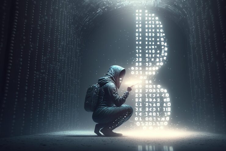 Photo cybersecurity computer hacker with hoodie vulnerability and hackercodingmalware concept on server room background metaverse digital world technology breaks binary data